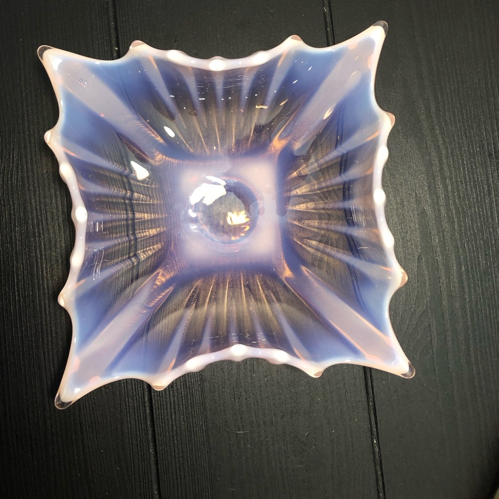 Vintage Fostoria Heirloom Pink Opalescent Square Star Bowl